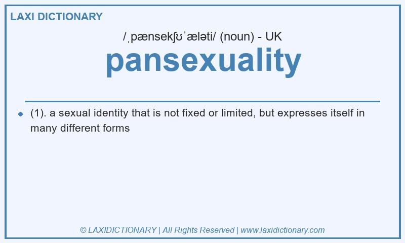 Definition pansexuality in British English
