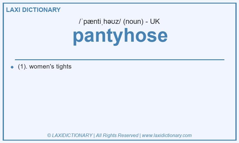 Definition pantyhose in British English