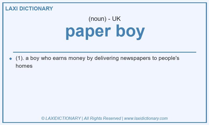 Definition paper boy in British English
