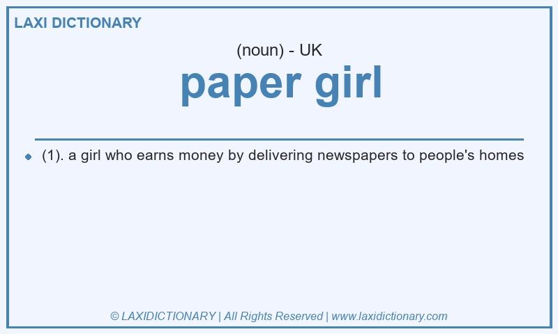 Definition paper girl in British English