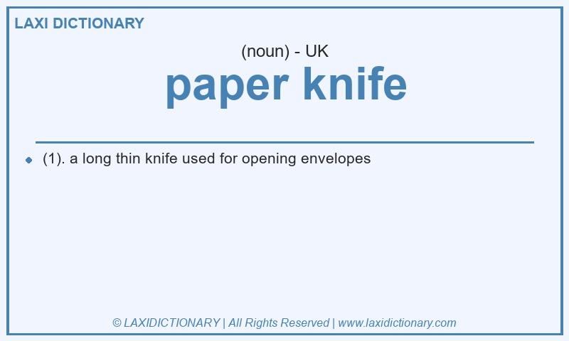 Definition paper knife in British English