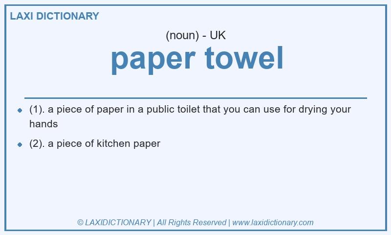 Definition paper towel in British English