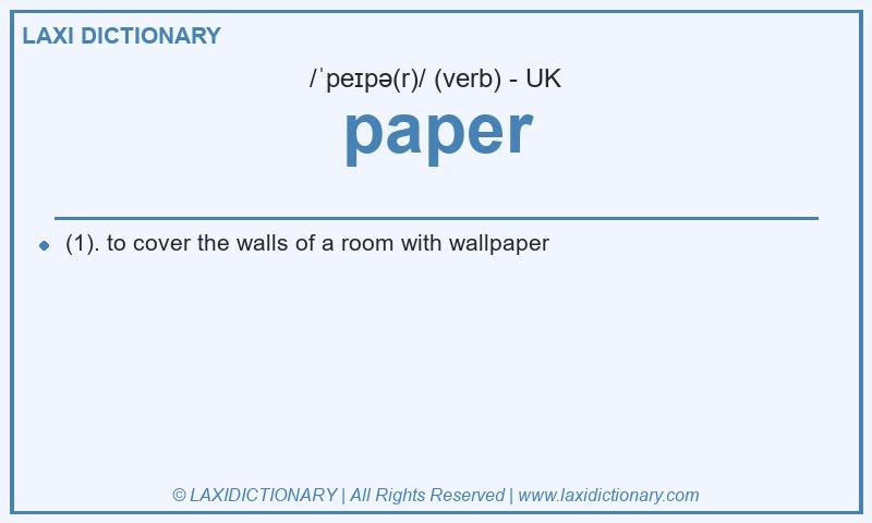 Definition paper in British English