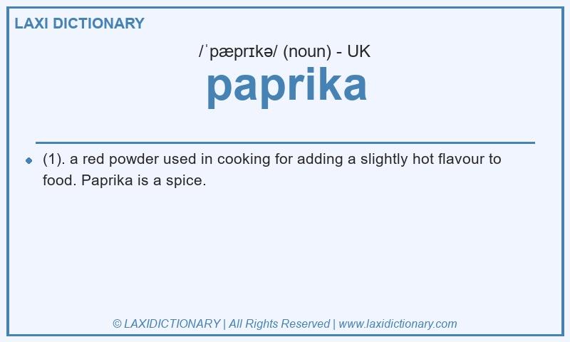 Definition paprika in British English
