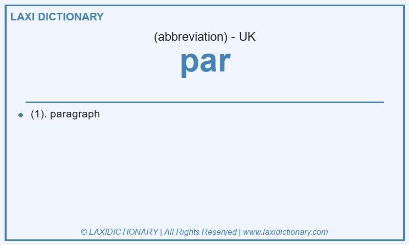 Definition par in British English