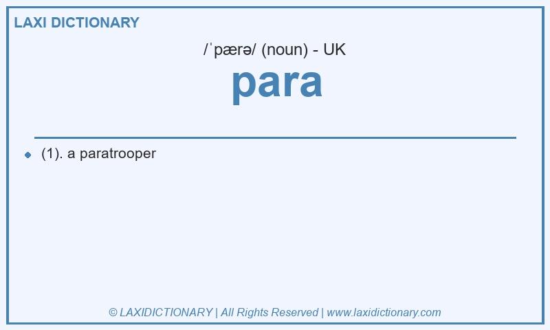Definition para in British English