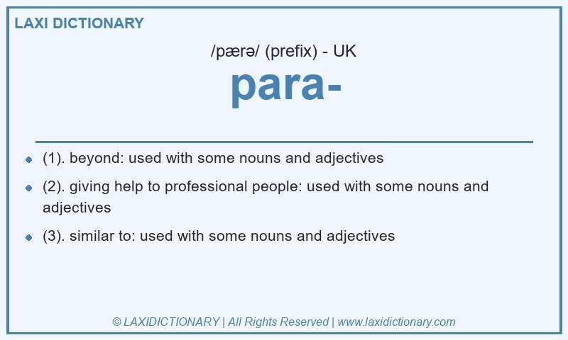 Definition para- in British English