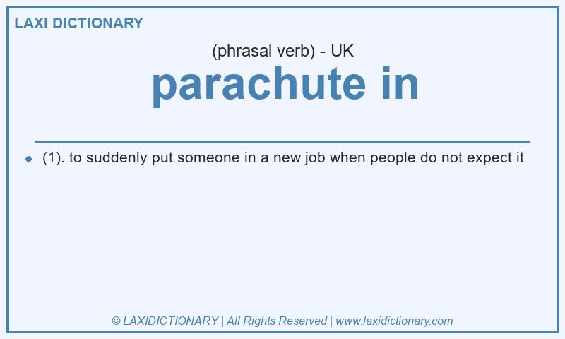 Definition parachute in in British English