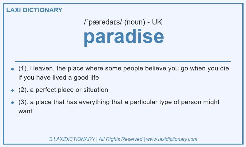 Definition paradise in British English