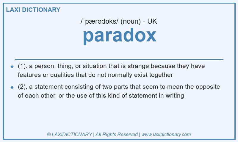 Definition paradox in British English