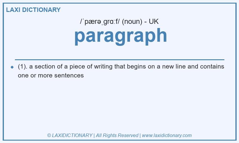 Definition paragraph in British English