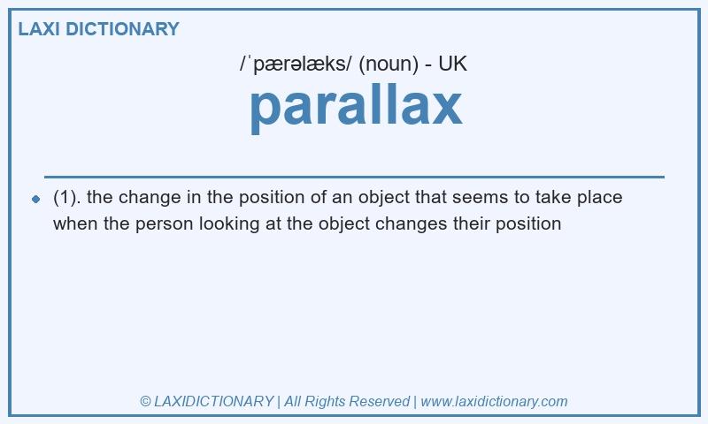 Definition parallax in British English