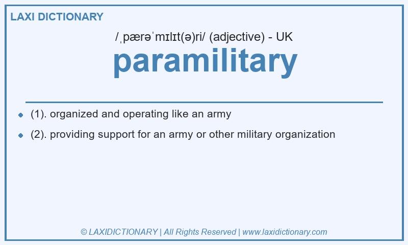 Definition paramilitary in British English