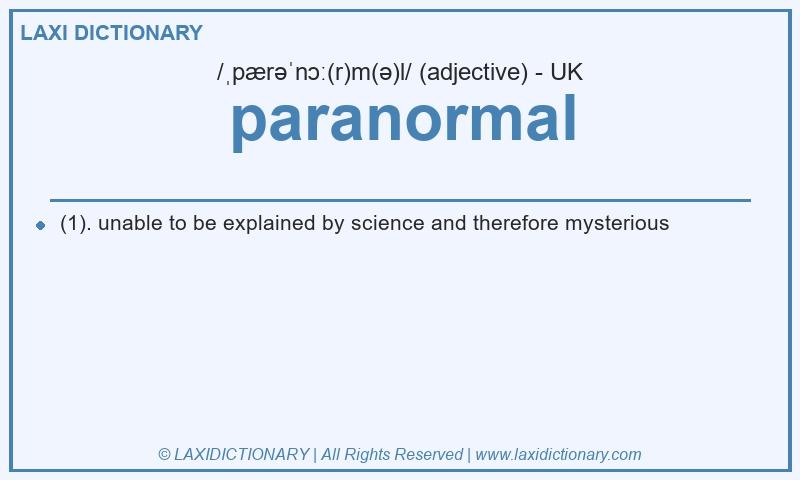 Definition paranormal in British English