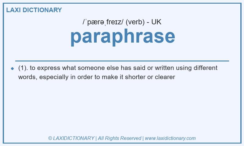Definition paraphrase in British English