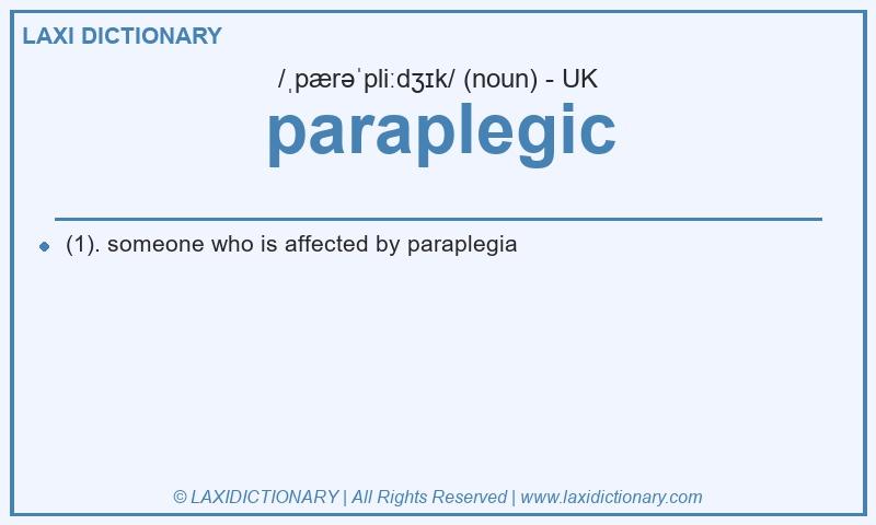Definition paraplegic in British English