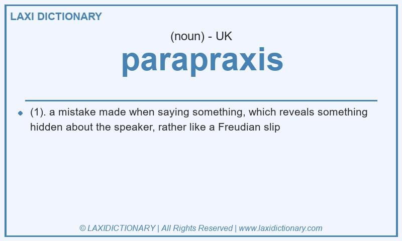 Definition parapraxis in British English