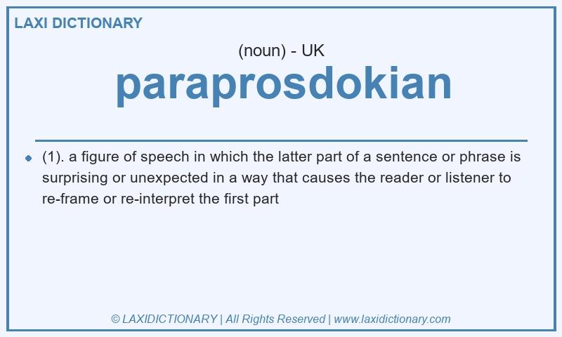 Definition paraprosdokian in British English