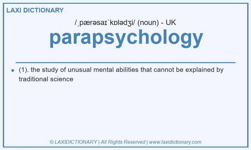 Definition parapsychology in British English