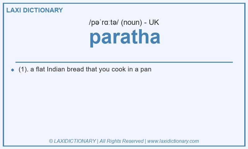 Definition paratha in British English