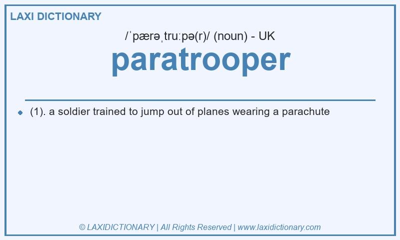 Definition paratrooper in British English