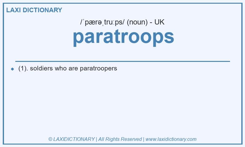 Definition paratroops in British English