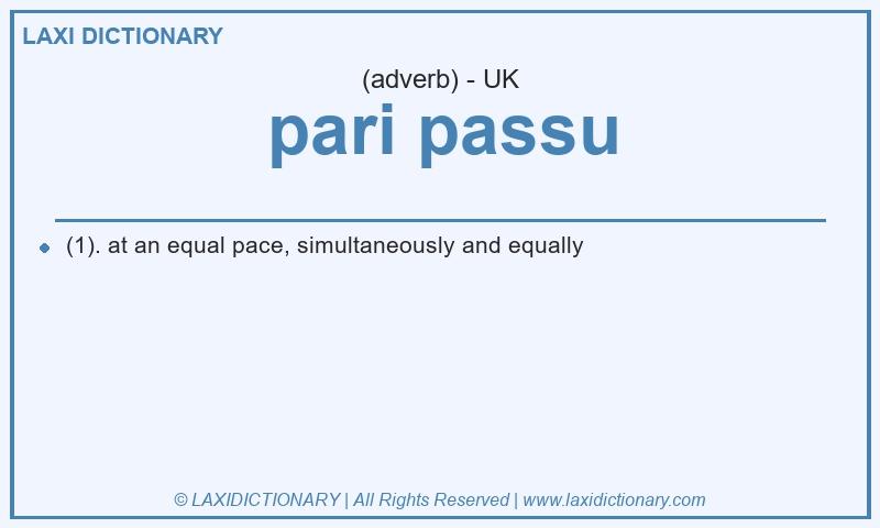 Definition pari passu in British English
