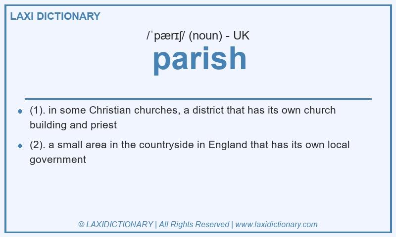 Definition parish in British English