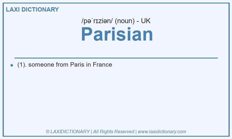 Definition Parisian in British English