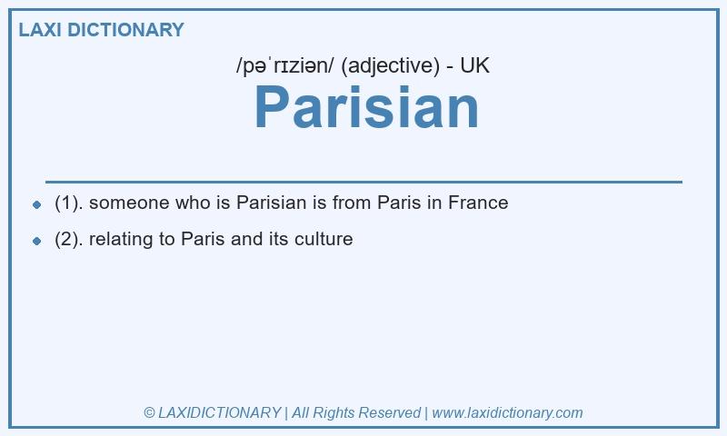Definition Parisian in British English