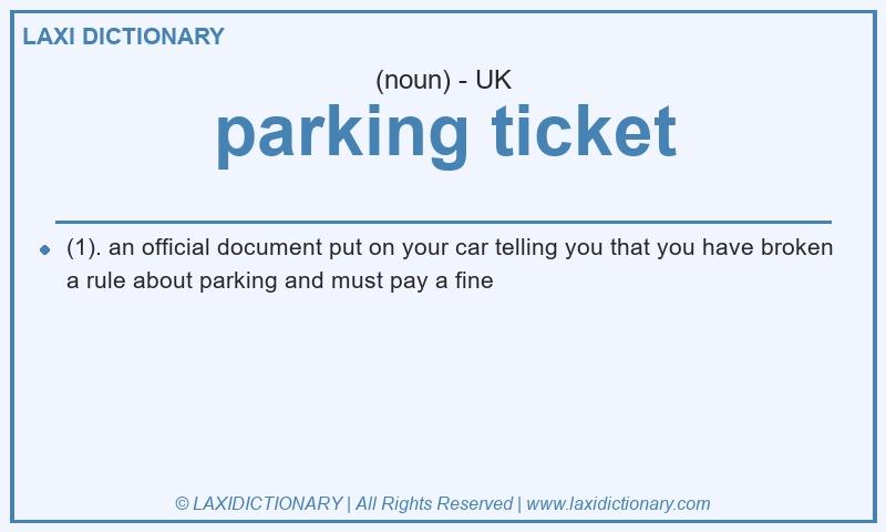 Definition parking ticket in British English