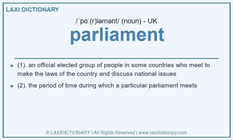 Definition parliament in British English