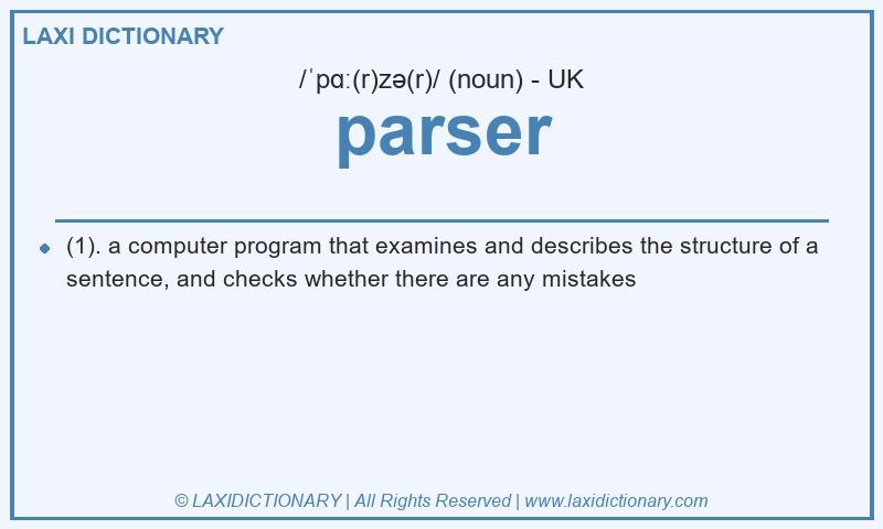 Definition parser in British English