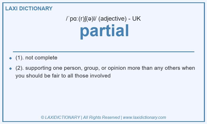 Definition partial in British English