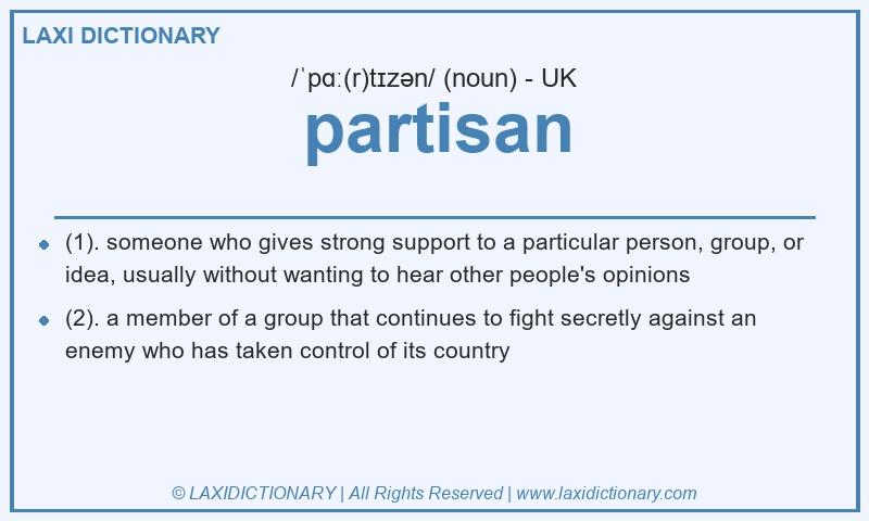 Definition partisan in British English