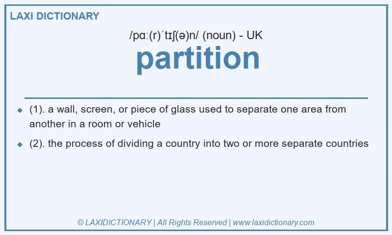 Definition partition in British English
