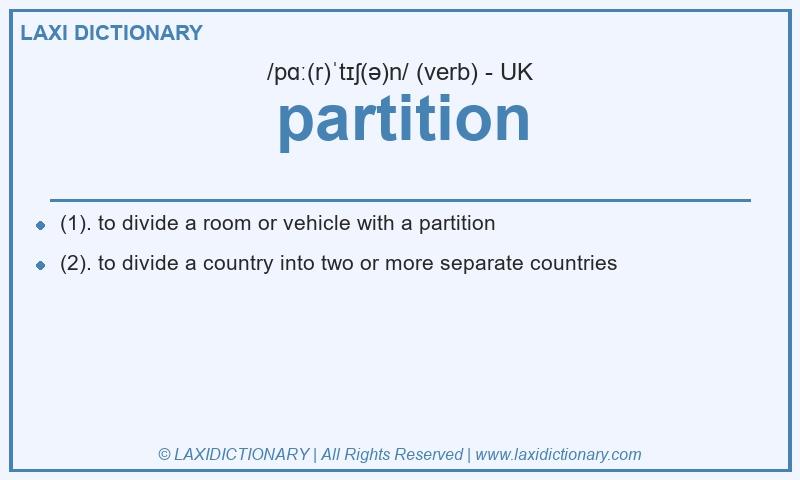 Definition partition in British English
