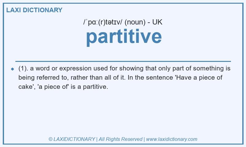 Definition partitive in British English