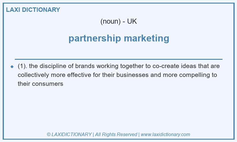 Definition partnership marketing in British English