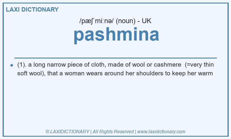 Definition pashmina in British English