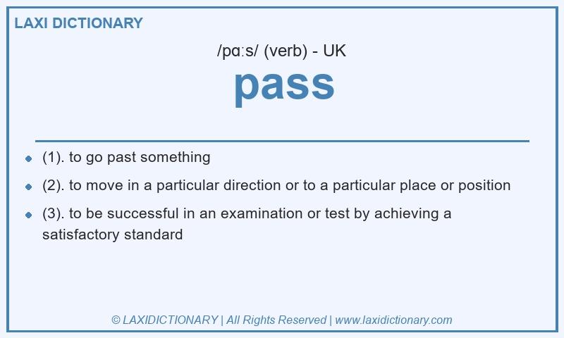 Definition pass in British English