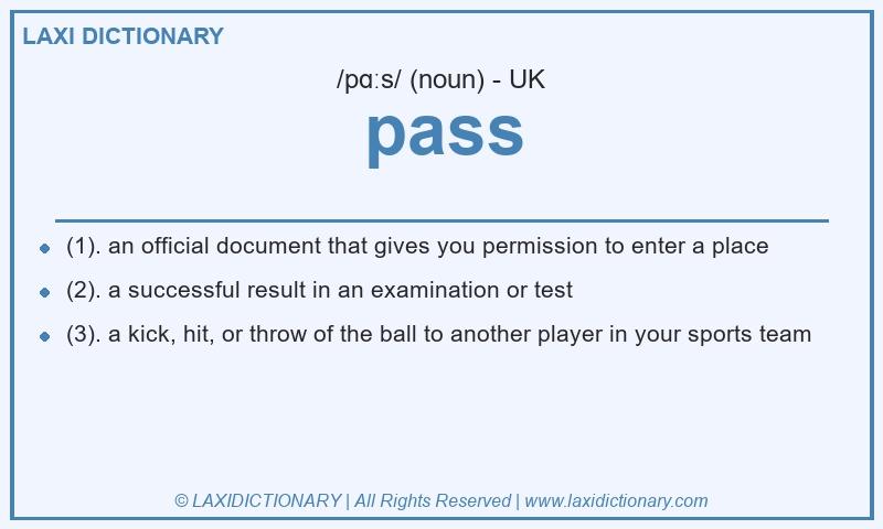Definition pass in British English