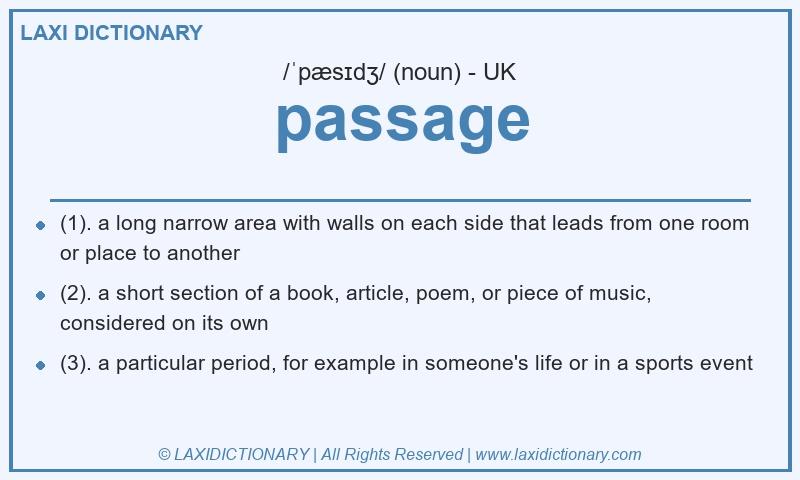 Definition passage in British English