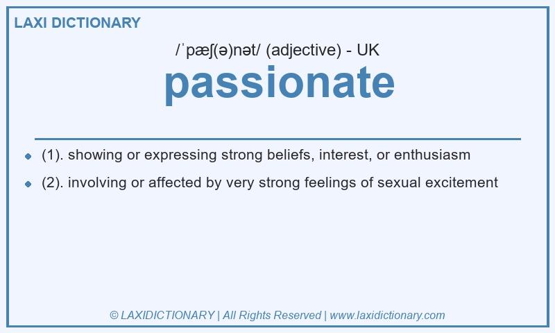 Definition passionate in British English