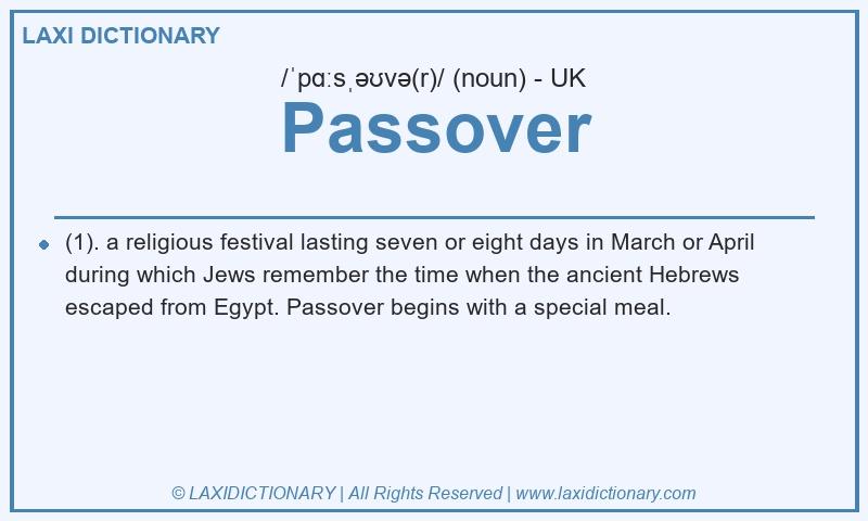 Definition Passover in British English
