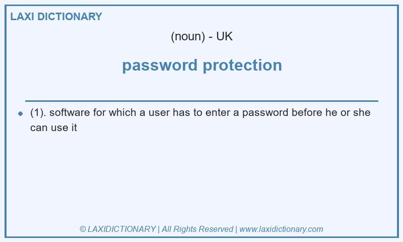 Definition password protection in British English