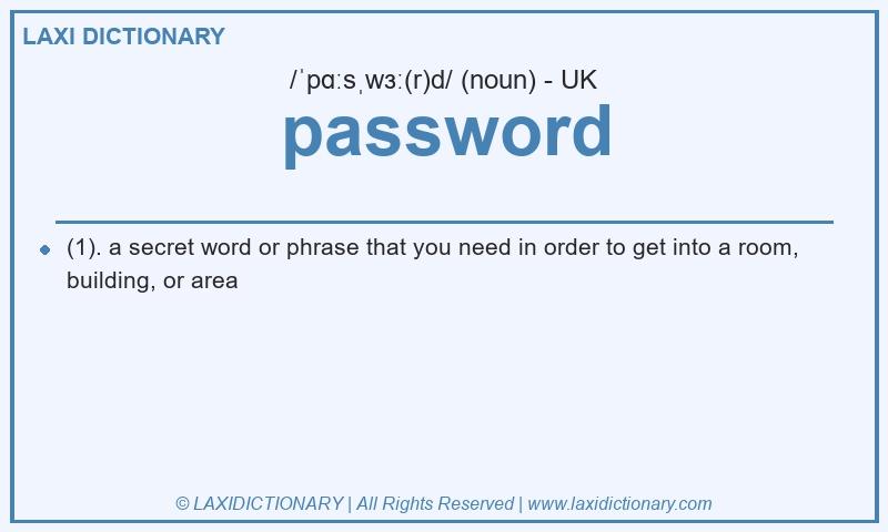 Definition password in British English