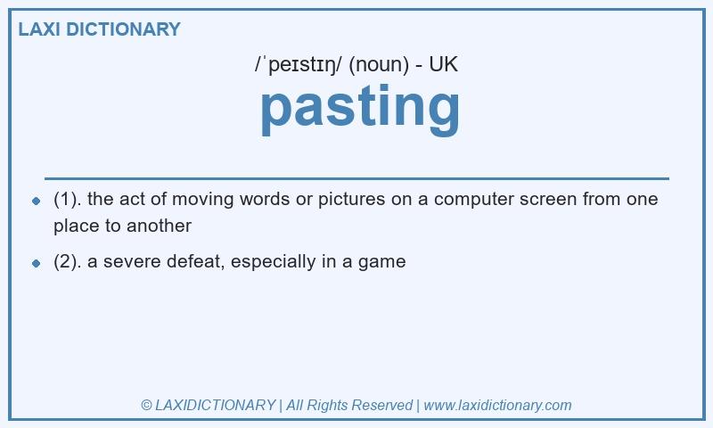 Definition pasting in British English