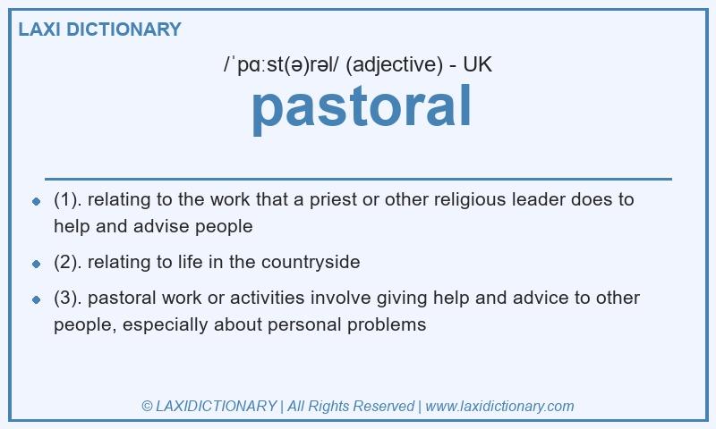 Definition pastoral in British English