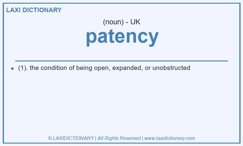 Definition patency in British English
